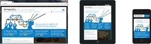 Demographix website on different devices