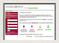 Screenshot of the Licence2View system