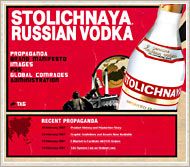 Screenshot of the Stolichnaya intranet homepage